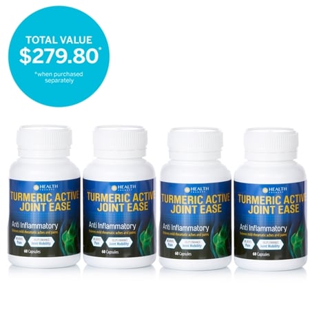 Health Foundry Turmeric Active Joint Ease Capsules (4 x 60 Caps)