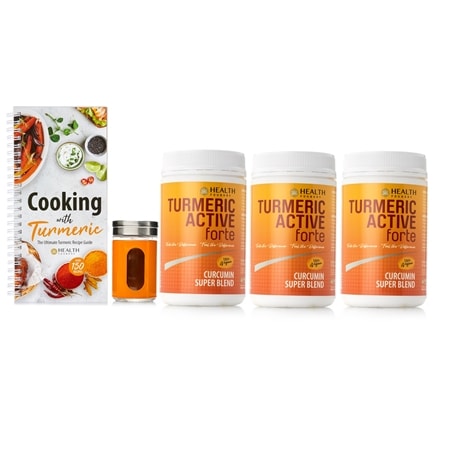 Turmeric Active Forte 300g 3 Pack with Kitchen Shaker & Recipe Book