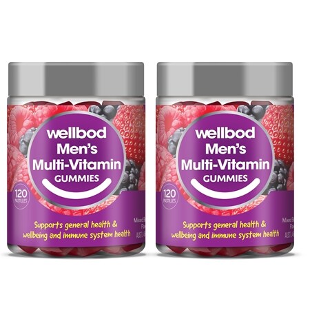 Well Bod Gummies Men's Multivitamin 120 Gummies Duo