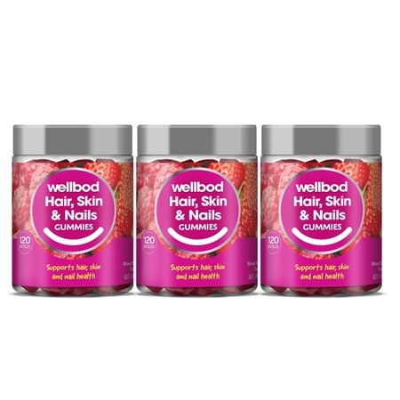 Well Bod Gummies Hair/Skin/Nails 120 Gummies Trio