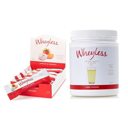 Wheyless Fibre Powder and Apricot Yogurt Fibre Bars Duo