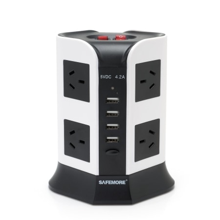 SAFEMORE Power Stacker (8 x AC Ports & 4 x USB Ports)