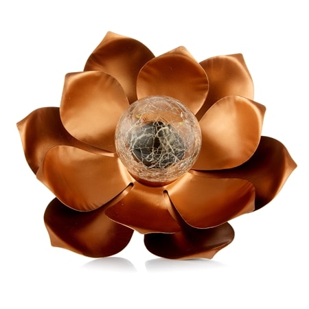 Enchanted Garden Metal Lotus Flower With Solar Light