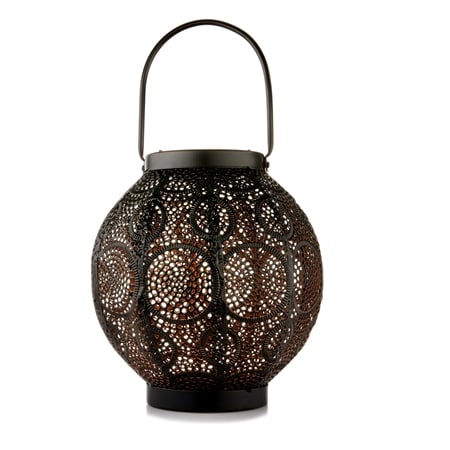 Enchanted Garden Metal Lantern with LED Solar Light