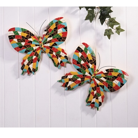 Enchanted Garden Mosaic Butterflies - Set of 2