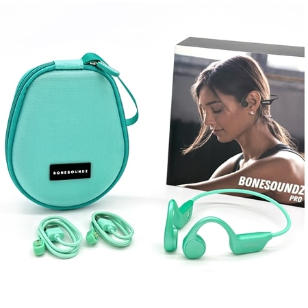BoneSoundZ Bone Conduction Audio Over Ear Headphones w/ Travel Case
