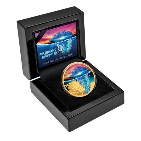 Deadly & Dangerous 2024 $100 Bluebottle Jellyfish 1oz Gold Proof Coin