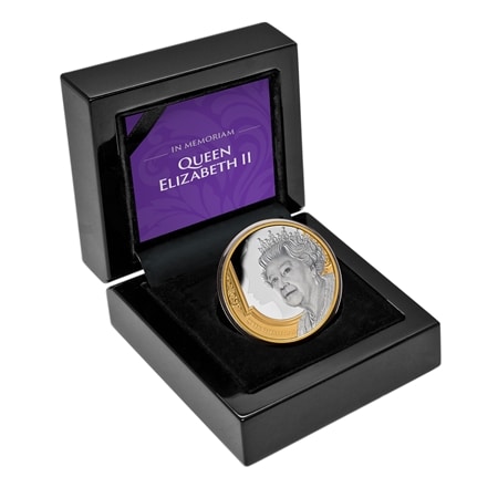 Queen Elizabeth II Tribute 2022 $1 Gold-plated 1oz Silver Proof Coin