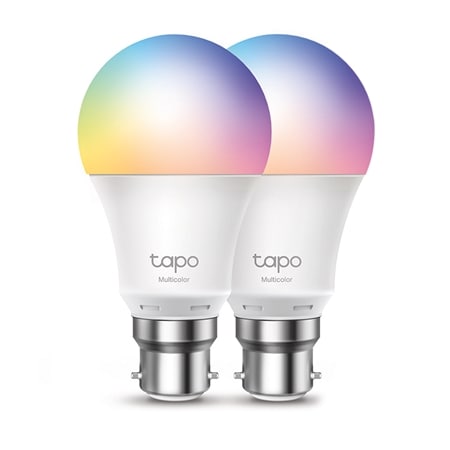 TP-Link Tapo Smart Wi-Fi Multicolour Light Bulb B22 2-Pack
