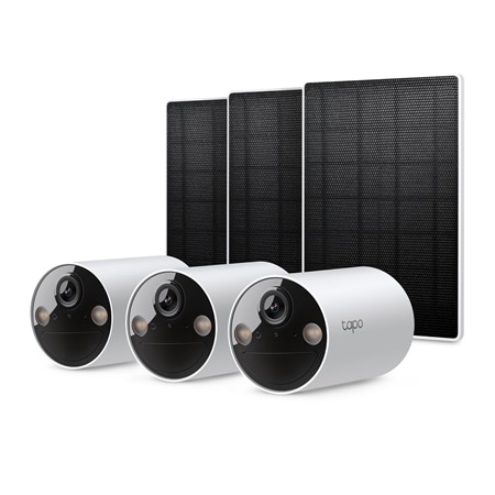 TP-Link Tapo 2K 3MP Smart Wire-Free Security Camera w/Solar Panel - 3-Pack