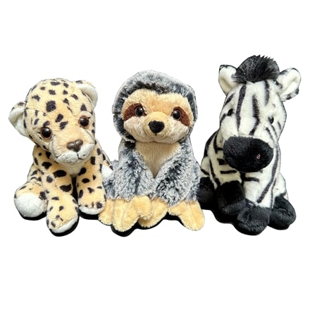 Charlie Bears Cuddle Cub Set of 3 - Zebra, Sloth and Leopard