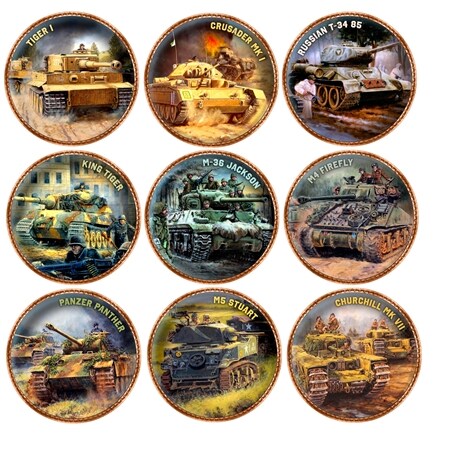 Second World War Tanks Enamel Penny Collection