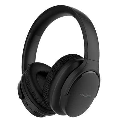 AIWA Over-Ear Bluetooth Headphones w/AUX Cable & Aircraft Adpt