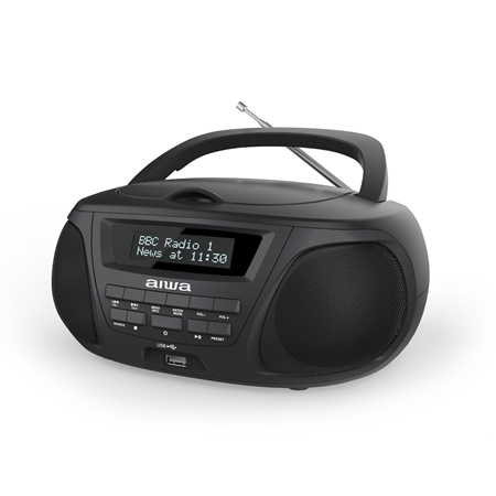 AIWA BoomBox with Bluetooth, CD, DAB/FM & USB - Black