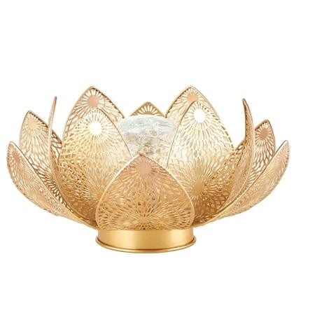 Enchanted Garden Metal Lotus Flower with Solar Light