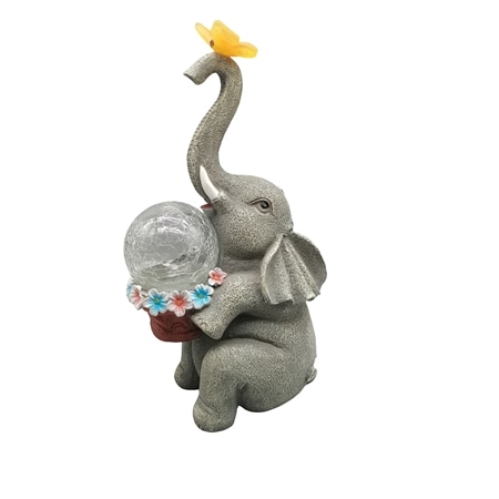 Enchanted Garden Elephant with SolarLight Garden Ornament