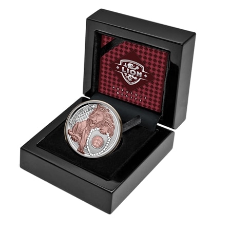 Heraldic Beasts 2025 $1 Lion 1oz Rose Gold Plated Silver Proof Coin