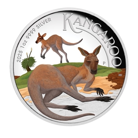 Australia Kangaroo 2025 $1 Colour High Relief 1oz Silver Coin