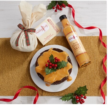 The Pudding Lady Exclusive Christmas Trio Cake, Pudding and Custard
