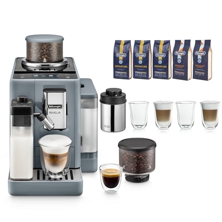 Delonghi Rivelia Automatic Compact Bean-to-Cup Coffee Bundle