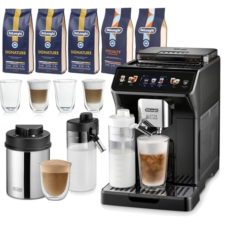 Delonghi Eletta Explore Grey Fully Auto Coffee Machine Bundle