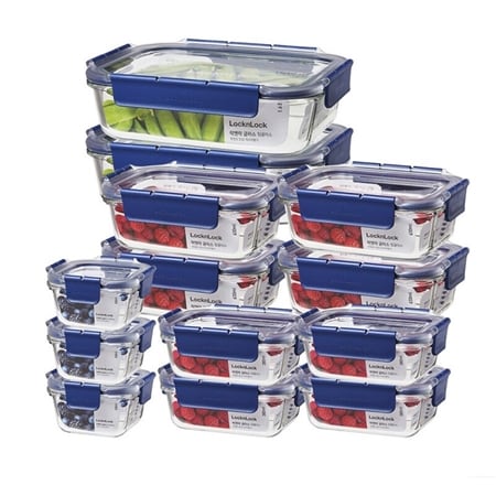 LocknLock Exclusive 13 Piece Top Class Glass Storage Collection