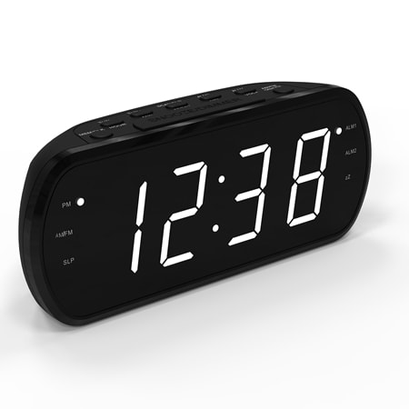 AIWA LED Large Display Alarm Clock AM/FM Radio Black