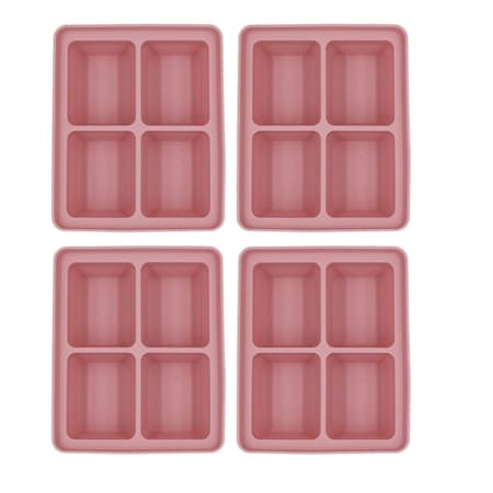 Kuvings Silicone 4-Hole Ice Cube Tray with Lid 4-Pack