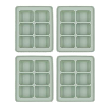 Kuvings Silicone 6-Hole Ice Cube Tray with Lid 4-Pack