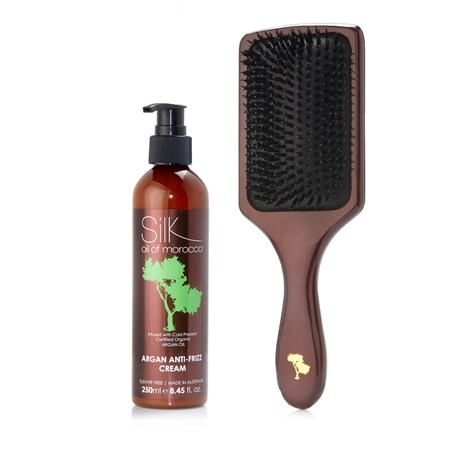 Oil of Morocco Argan Anti-Frizz Cream with Paddle Brush