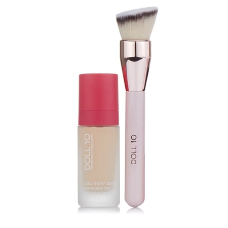 Doll 10 Skin Genius Serum Foundation with Reishi Mushroom & Buffing Brush