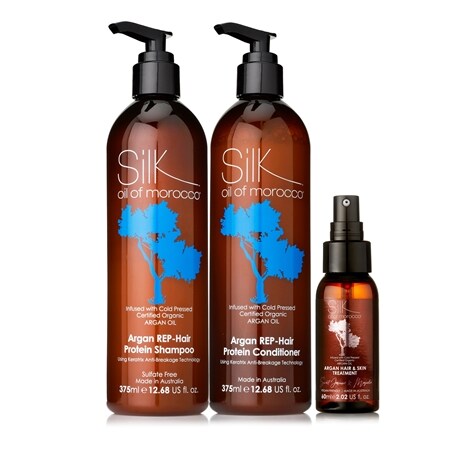 Oil of Morocco Argan RepHair S&C 375ml + Hair & Skin Serum 60ml