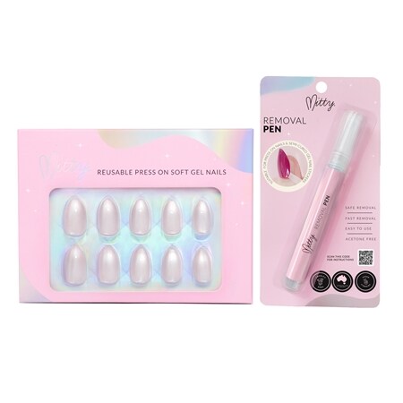 Mitty Press On Nails w/ Pen Bundle - Icey