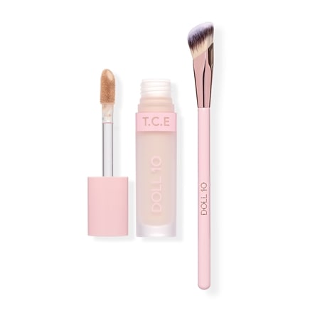 Doll 10 T.C.E Super Coverage Concealer with Peptides & Blending Brush