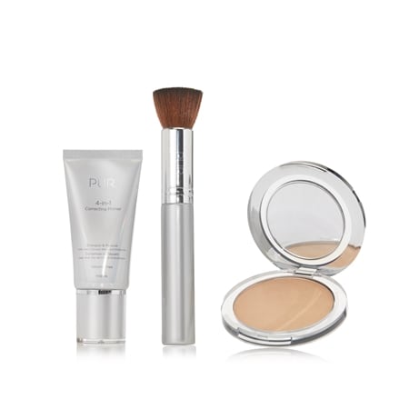 PUR Energise & Rescue Primer, Skin Perfecting Powder Mineral Glow & Brush