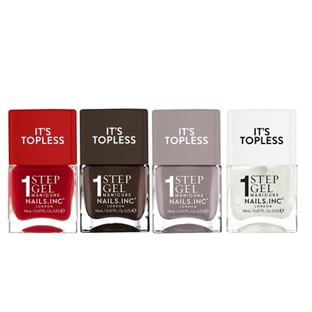Nails Inc It's Topless 1 Step Gel Manicure 4Pc Nail Polish Collection