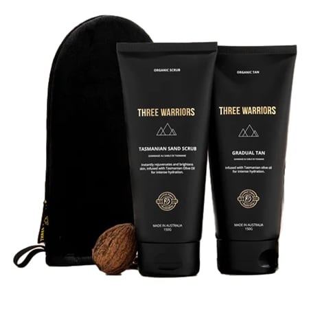 THREE WARRIORS Power Couple Kit w/ Tanning Mit