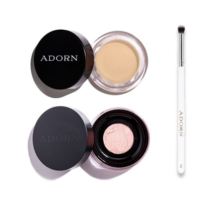 Adorn Cosmetics Eye Primer & Powder Highlighter w/ No. 8 Brush