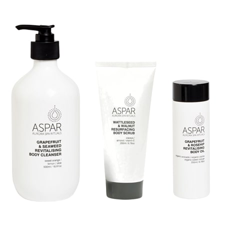 ASPAR Spa Rituals 3Pc Body Cleanser, Body Scrub & Body Oil