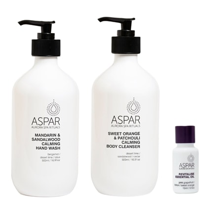 ASPAR Spa Rituals 3Pc Body Cleanser, Hand Wash & Essential Oil