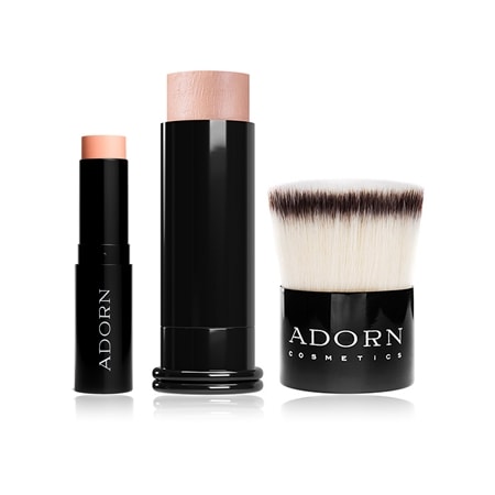 Adorn Cosmetics Cream Stick Foundation w/ Peachy Sleep Corrector & Brush