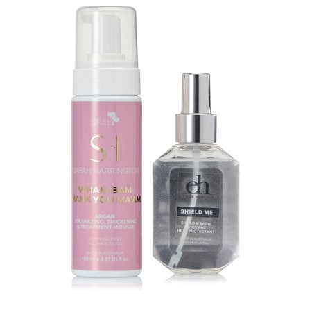 Oil of Morocco Sarah Harrington Argan Treatment Mousse & SHIELD ME Shine Sp