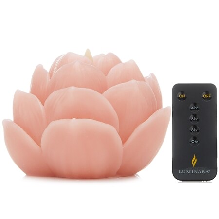 Luminara Real Flame-Effect Lotus Flower Wax Figural Candle