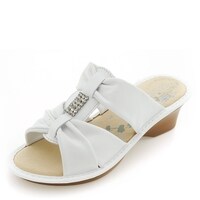 TVSN - Fly Flot White Leather Slip On Shoes with Diamantes customer ...