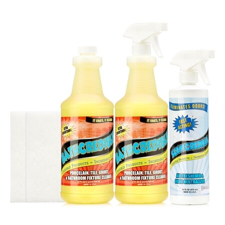 Bathcredible Cleaner 2 Pack & Scentcredible Air Freshener 473ml Pack