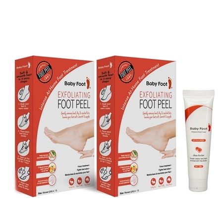 Baby Foot Exfoliating Foot Peels & Mini Foot Cream 3 Pack