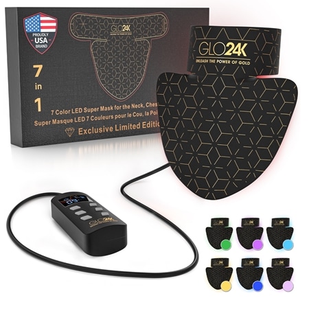 GLO24K 7 Colour LED Super Mask for the Neck, Chest & Decollete