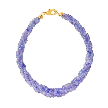 TVSN 0.81ct Tanzanite 5 Stone Twist Ring 9ct Yellow Gold