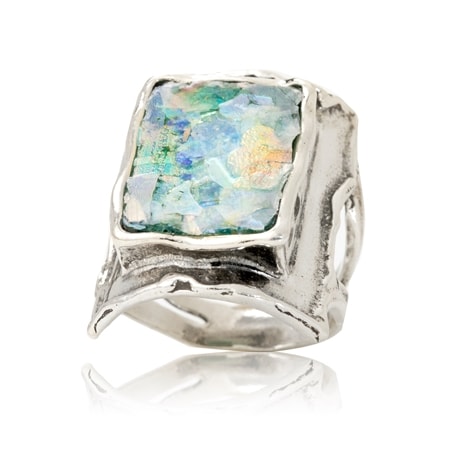 Danny Newfeld Roman Glass Ring Sterling Silver