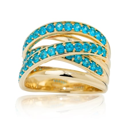 1.25ct Madagascan Neon Apatite Statement Ring 9ct YG